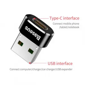 Adaptér Baseus USB-C na USB-A čierny Caaotg-01