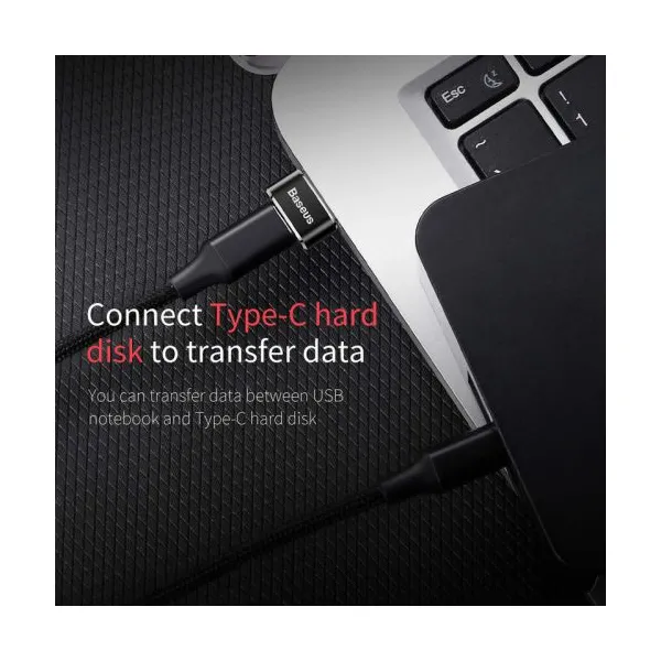 Adaptér Baseus USB-C na USB-A čierny Caaotg-01