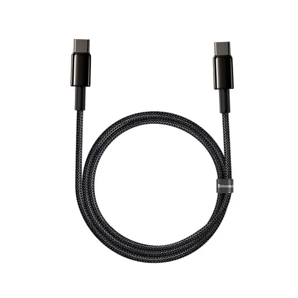 Baseus Tungsten Gold kábel USB-C na USB-C, 100 W, 1 m (čierny) 024650