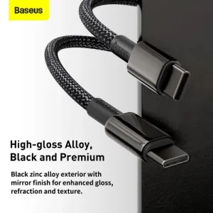 Baseus Tungsten Gold kábel USB-C na USB-C, 100 W, 2 m (čierny) 024651