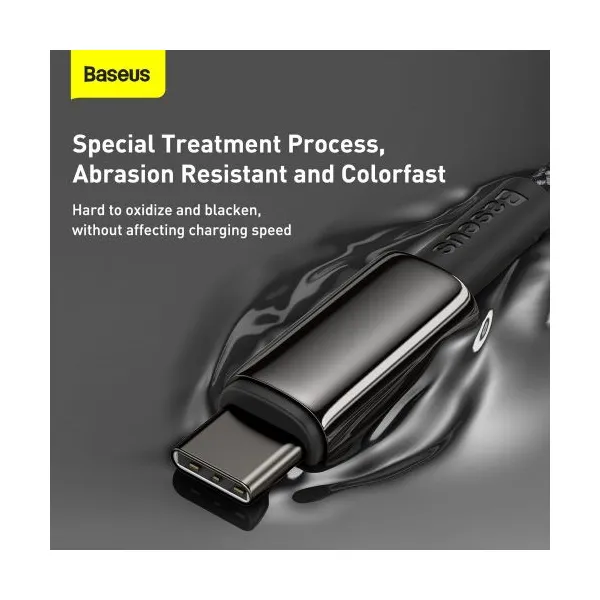 Baseus Tungsten Gold kábel USB-C na USB-C, 100 W, 2 m (čierny) 024651