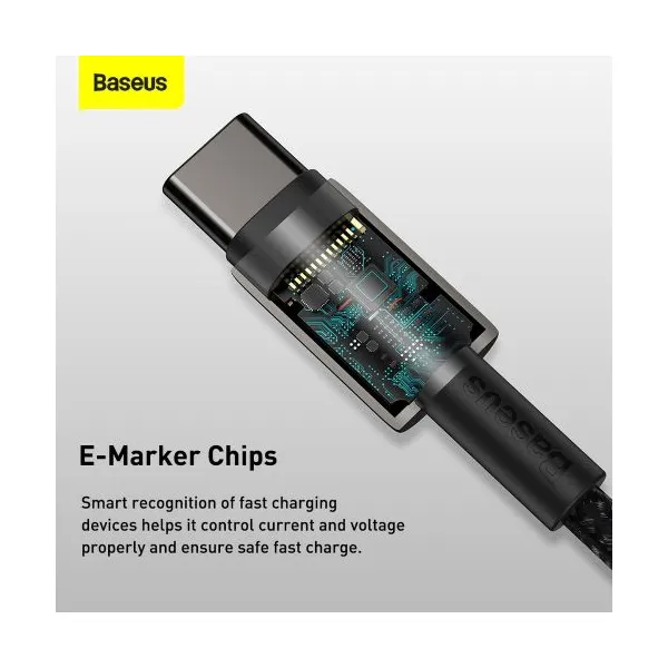 Baseus Tungsten Gold kábel USB-C na USB-C, 100 W, 2 m (čierny) 024651