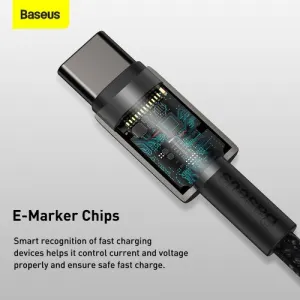 Baseus Tungsten Gold kábel USB-C na USB-C, 100 W, 2 m (čierny) 024651