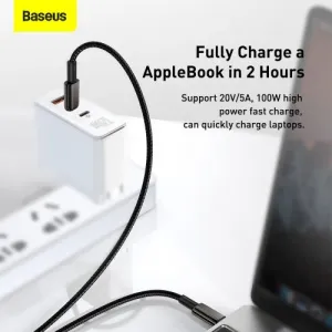 Baseus Tungsten Gold kábel USB-C na USB-C, 100 W, 2 m (čierny) 024651