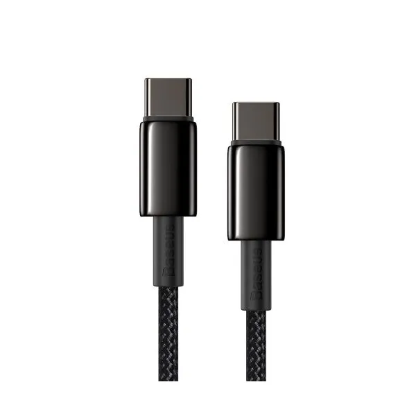 Baseus Tungsten Gold kábel USB-C na USB-C, 100 W, 1 m (čierny) 024650