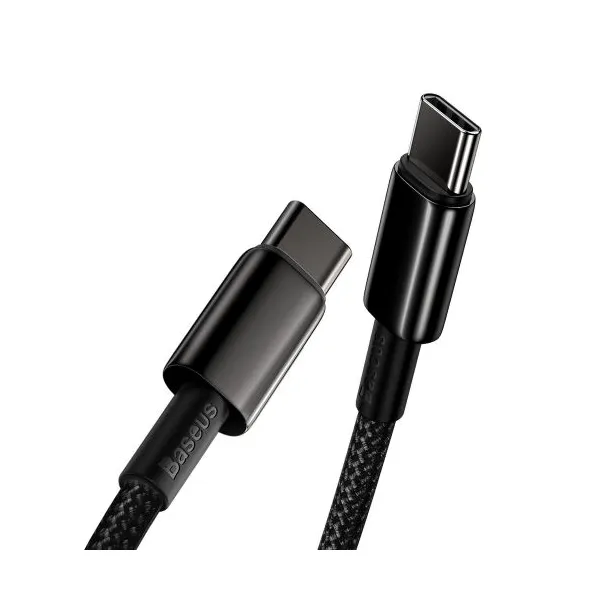 Baseus Tungsten Gold kábel USB-C na USB-C, 100 W, 1 m (čierny) 024650