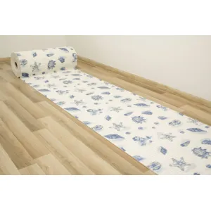 Kúpeľňová penová rohož softy-tex 820 krémová / modrá, mušle