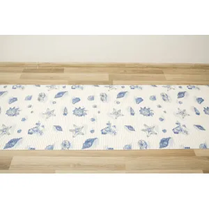 Kúpeľňová penová rohož softy-tex 820 krémová / modrá, mušle