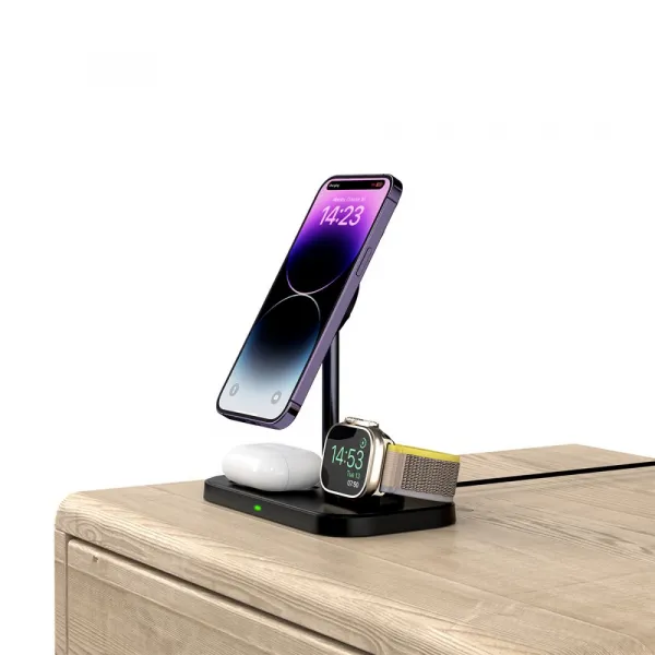 Tech-Protect A22 3in1 bezdrôtová nabíjačka na mobil  / AirPods / Apple Watch, čierna