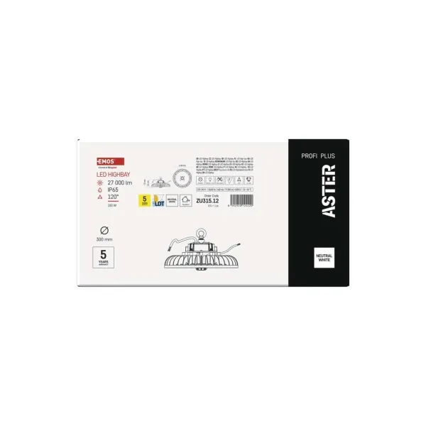 EMOS Lighting LED priemyselné závesné svietidlo HIGHBAY ASTER 120° 150W