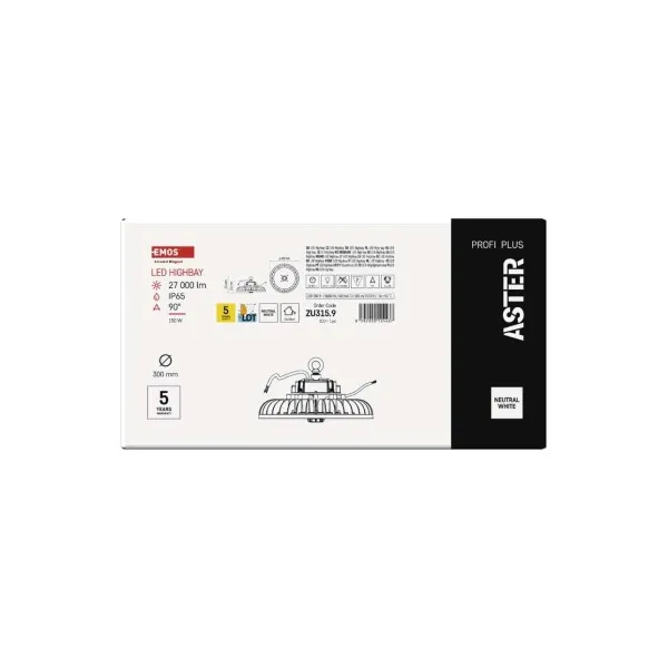 EMOS Lighting LED priemyselné závesné svietidlo HIGHBAY ASTER 90° 150W