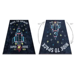 Koberec JUNIOR 52069.801 vesmír / raketa, čierny