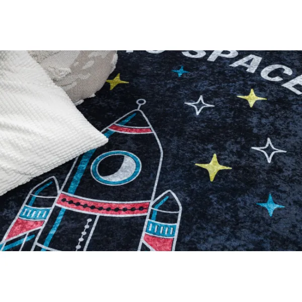 Koberec JUNIOR 52069.801 vesmír / raketa, čierny