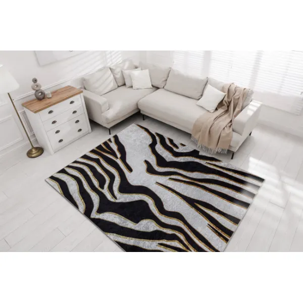 Koberec MIRO 52002.807 zebra, krémový / čierny