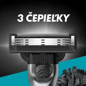Gillette Mach3 Charcoal Holiaci strojček pre Mužov, 1 Holiaci Strojček, 2 Náhradné Holiace Hlavice