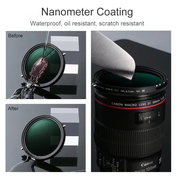 K&F Concept 77MM Nano-X CPL + Variabilný/Fader NDX ND2 ~ ND32, Vodotesný, odolný proti... 17148