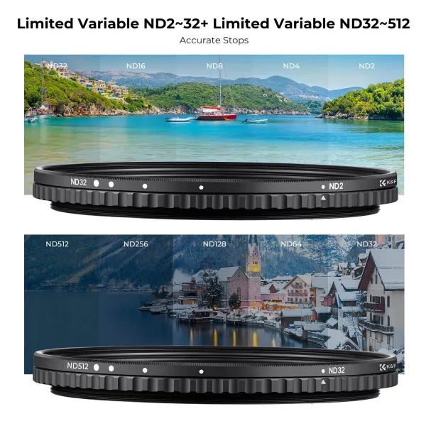 K&F Concept Sada 77 mm variabilného ND filtra 2ks ND2-32 & ND32-512 21509