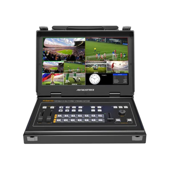 AVMATRIX Prenosný 6-kanálový SDI/HDMI multiformátový prepínač streamovania s 13,3"... 21917