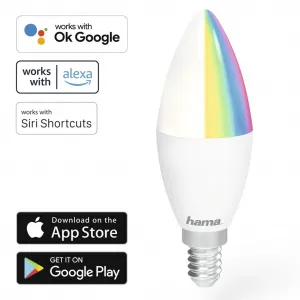 Hama SMART WiFi LED žiarovka, E14, 5,5 W, RGBW, stmievateľná 85395200