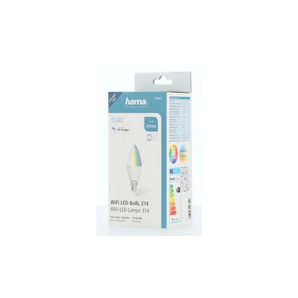 Hama SMART WiFi LED žiarovka, E14, 5,5 W, RGBW, stmievateľná 85395200