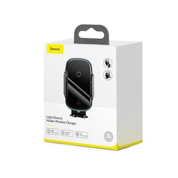 Baseus Light Elektrický držiak do auta s bezdrôtovým nabíjaním 15W čierny