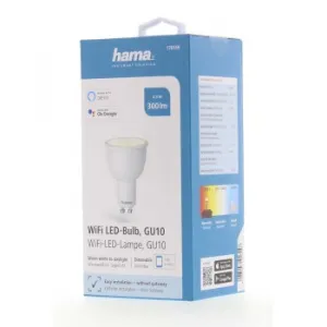 Hama SMART WiFi LED žiarovka, GU10, 4,5 W, biela, stmievateľná 85395200