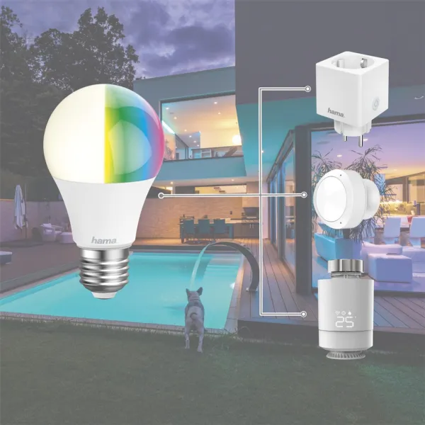 Hama SMART WiFi LED žiarovka, E27, 10 W, RGBW, stmievateľná 85395200
