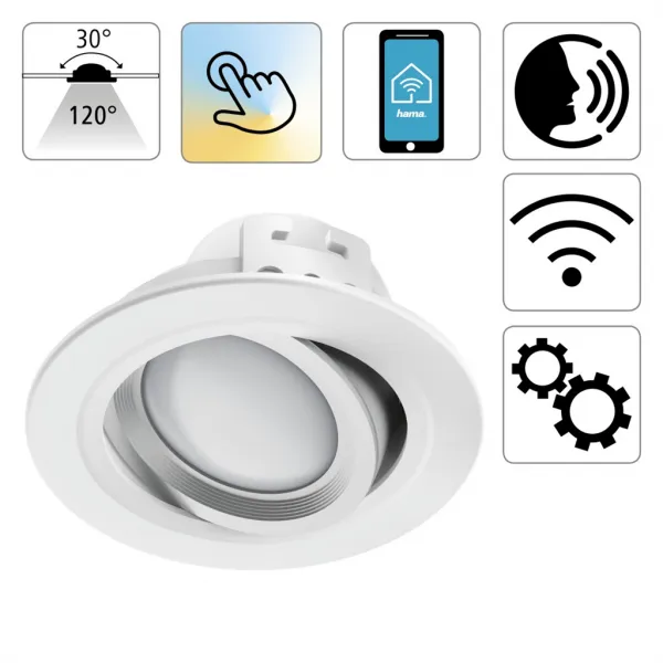 Hama SMART WiFi svetlo s možnosťou zabudovania, biela 94054231