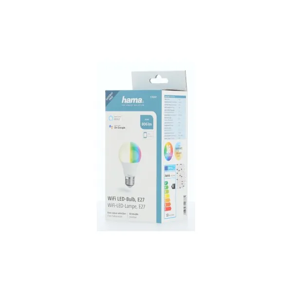 Hama SMART WiFi LED žiarovka, E27, 10 W, RGBW, stmievateľná 85395200