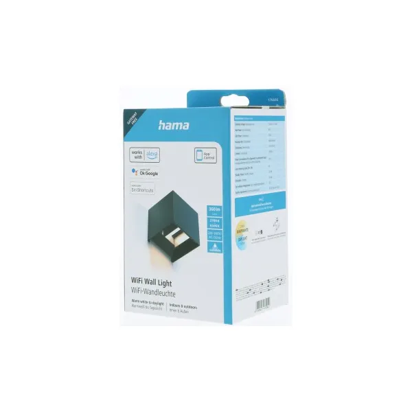 Hama SMART WiFi nástenné svetlo, pre vonkajšie aj vnútorné použitie, ovládanie... 94051140