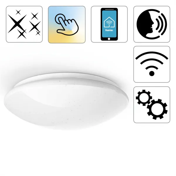 Hama SMART WiFi stropné svetlo, trblietavý efekt, okrúhle, priemer 30 cm 94051140