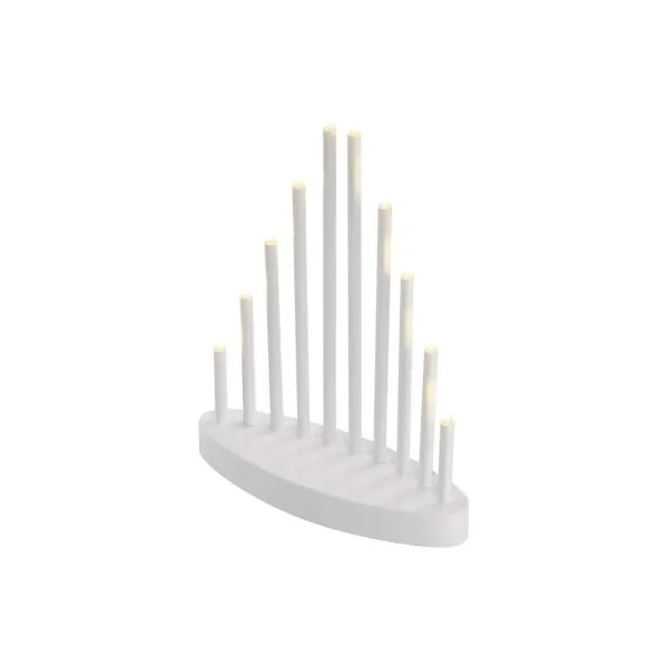 EMOS Lighting LED svietnik biely, 24,5 cm, 3x AA, vnútorný, teplá biela, časovač