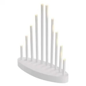 EMOS Lighting LED svietnik biely, 24,5 cm, 3x AA, vnútorný, teplá biela, časovač