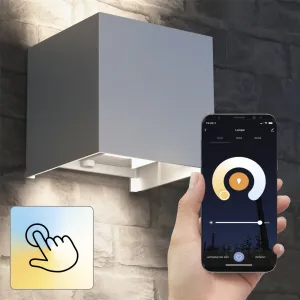 Hama SMART WiFi nástenné svetlo, štvorcové, 10 cm, IP44, vonkajšie/vnútorné použitie,... 94051140