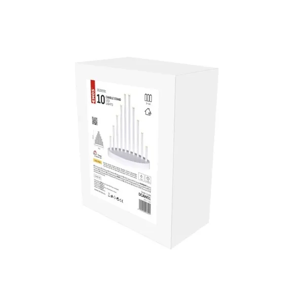 EMOS Lighting LED svietnik biely, 24,5 cm, 3x AA, vnútorný, teplá biela, časovač