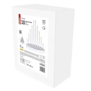 EMOS Lighting LED svietnik biely, 24,5 cm, 3x AA, vnútorný, teplá biela, časovač