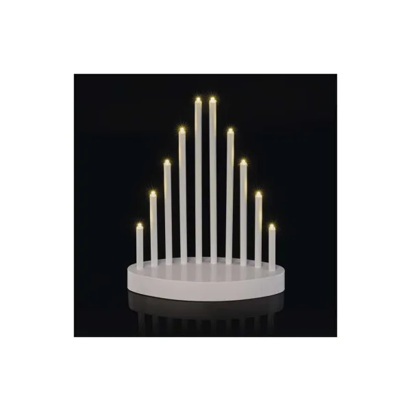 EMOS Lighting LED svietnik biely, 24,5 cm, 3x AA, vnútorný, teplá biela, časovač