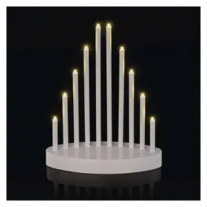 EMOS Lighting LED svietnik biely, 24,5 cm, 3x AA, vnútorný, teplá biela, časovač
