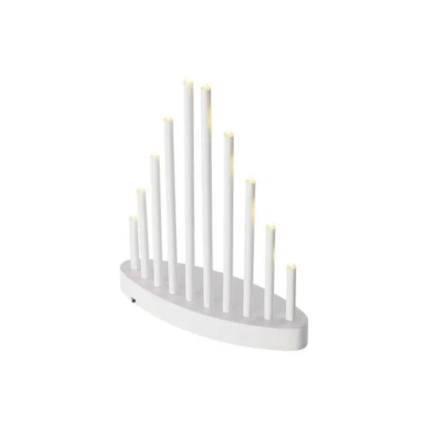 EMOS Lighting LED svietnik biely, 24,5 cm, 3x AA, vnútorný, teplá biela, časovač