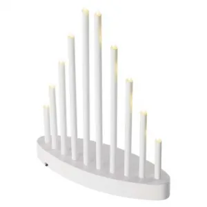 EMOS Lighting LED svietnik biely, 24,5 cm, 3x AA, vnútorný, teplá biela, časovač