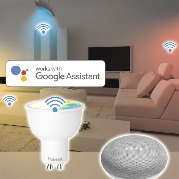 Hama SMART WiFi LED žiarovka, GU10, 5,5 W, RGBW, stmievateľná 85395200