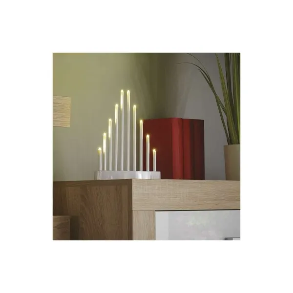 EMOS Lighting LED svietnik biely, 24,5 cm, 3x AA, vnútorný, teplá biela, časovač