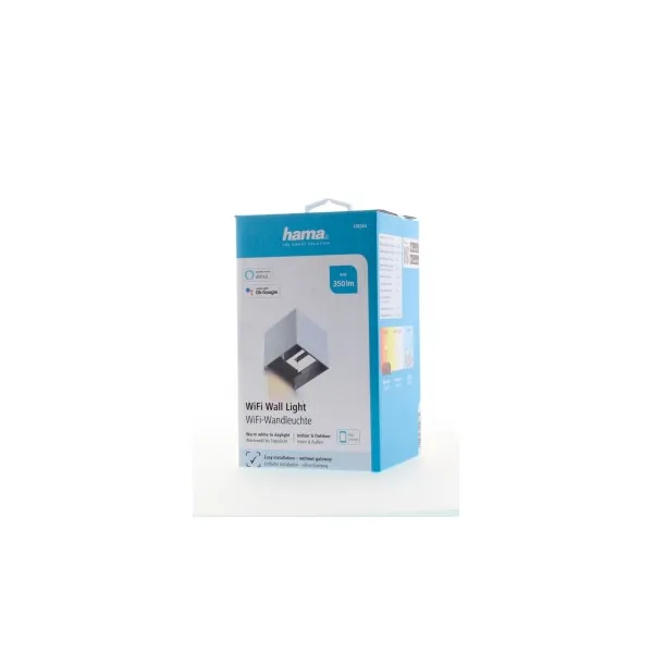 Hama SMART WiFi nástenné svetlo, štvorcové, 10 cm, IP44, vonkajšie/vnútorné použitie,... 94051140