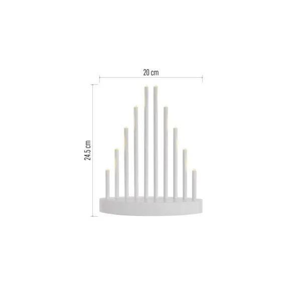 EMOS Lighting LED svietnik biely, 24,5 cm, 3x AA, vnútorný, teplá biela, časovač