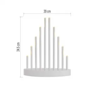 EMOS Lighting LED svietnik biely, 24,5 cm, 3x AA, vnútorný, teplá biela, časovač