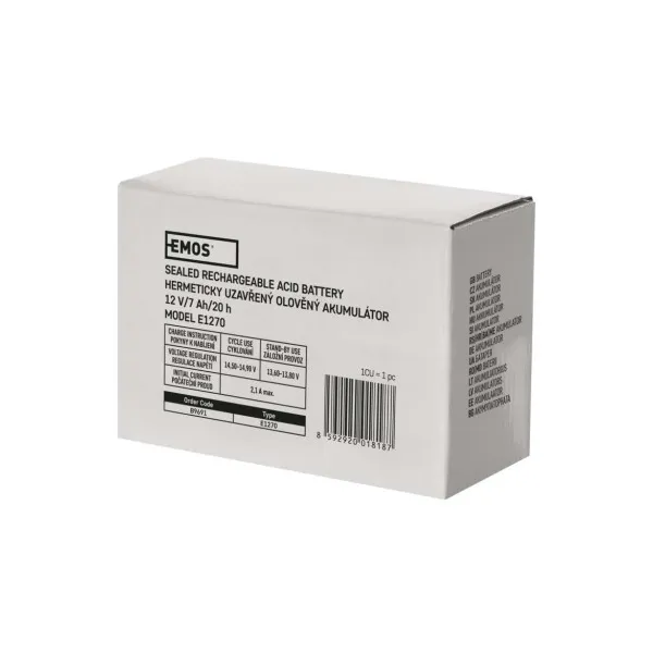 EMOS Bezúdržbový olovený akumulátor 12 V/7 Ah, faston 4,7 mm