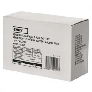 EMOS Bezúdržbový olovený akumulátor 12 V/7 Ah, faston 4,7 mm