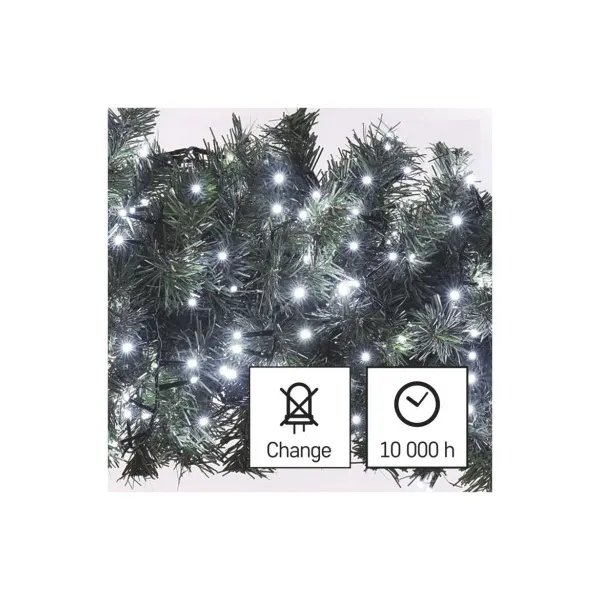 EMOS Lighting LED vianočná reťaz – cluster, 8 m, vonkajšia aj vnútorná, studená biela, časovač