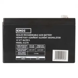 EMOS Bezúdržbový olovený akumulátor 12 V/7 Ah, faston 4,7 mm