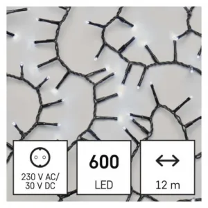EMOS Lighting LED vianočná reťaz – ježko, 12 m, vonkajšia aj vnútorná, studená biela, časovač